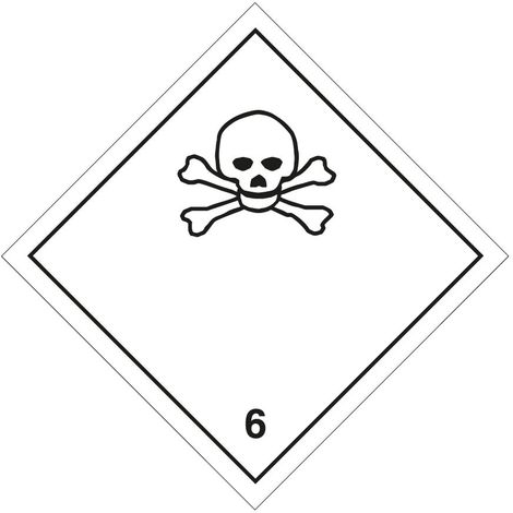 Etichetta autoadesiva o supporto alluminio A.D.R per divisione 6.1 per "Materie tossiche." 300x300mm Modello - PVC adesivo