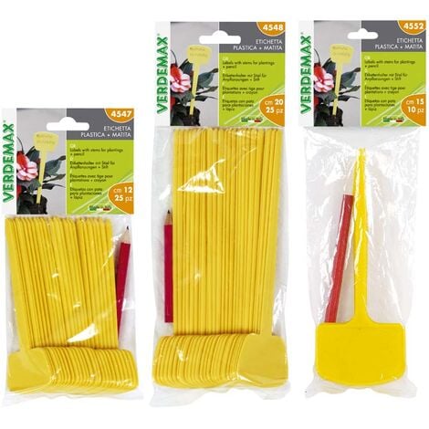 Etichetta C/gambo cm 12 con matita Verdemax