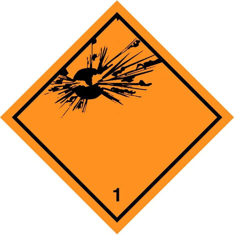 Etichetta in PVC di classe 1 per Materie e oggetti esplosivi ADR - Numero Pezzi: 50 pezzi - Misura: 100mm x 100mm