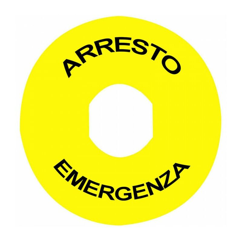 Image of Schneider Electric - Etichetta Rotonda Arresto Emergenza per XB4 e XB5