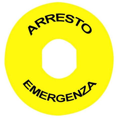 Etichetta Rotonda "Arresto Emergenza" per XB4 e XB5