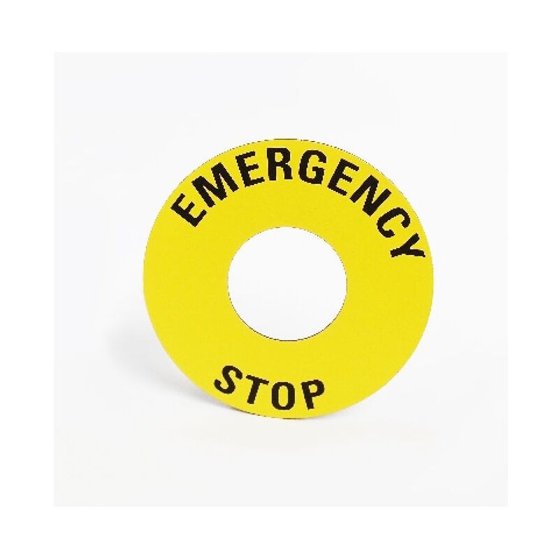 Image of Comepi - Targhetta Rotonda Emergency Stop Diametro 50mm