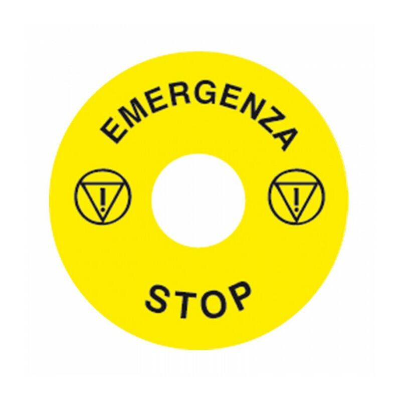 Image of Etichetta adesiva Rotonda Emergenza Stop Diametro 60mm