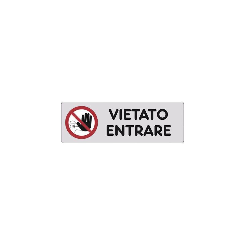 Image of SEGNALE Etichetta Adesiva VINILE cm 15x5 VIETATO ENTRARE Divieto Porta Negozi Uffici