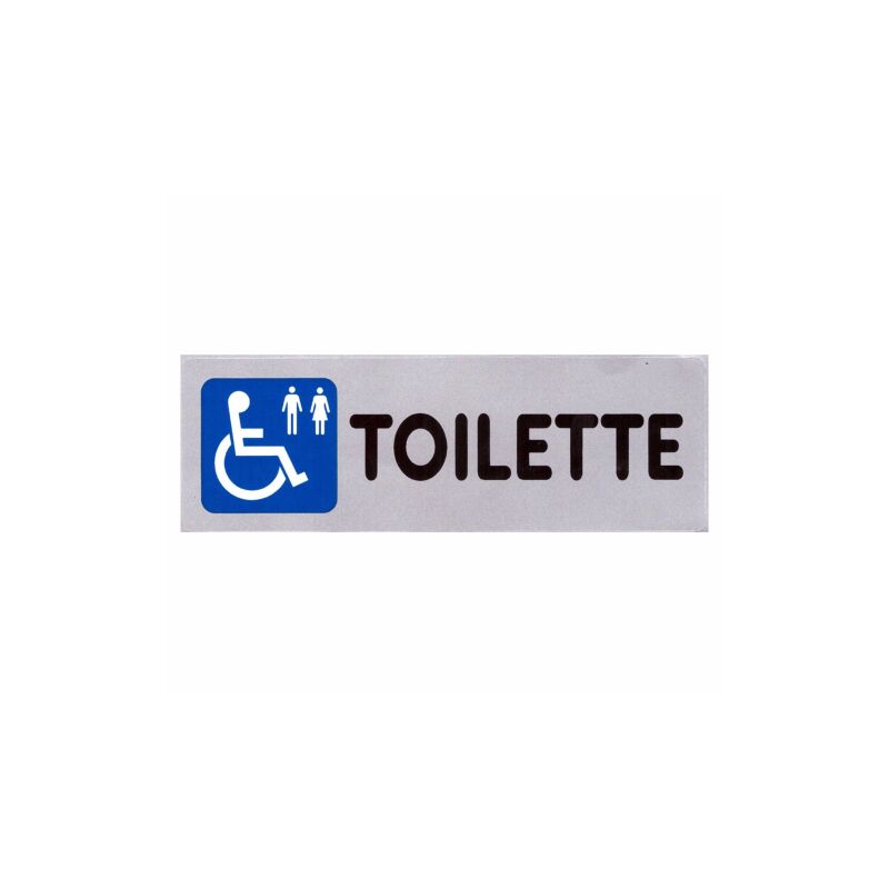 Image of Segnale Etichetta Adesiva vinile cm 15x5 toilette disabili Informazione Porta Negozi Uffici bagno