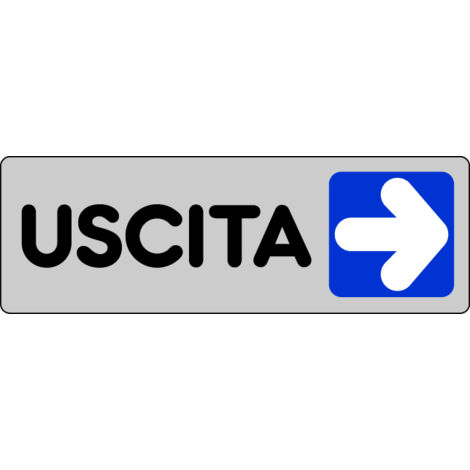 ETICHETTA SEGNALETICA ADESIVA USCITA A DESTRA 10 PZ.  cm. 15x5.