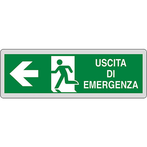ETICHETTA SEGNALETICA USCITA EMERGENZA SINISTRA  - EUROSIGNALS
