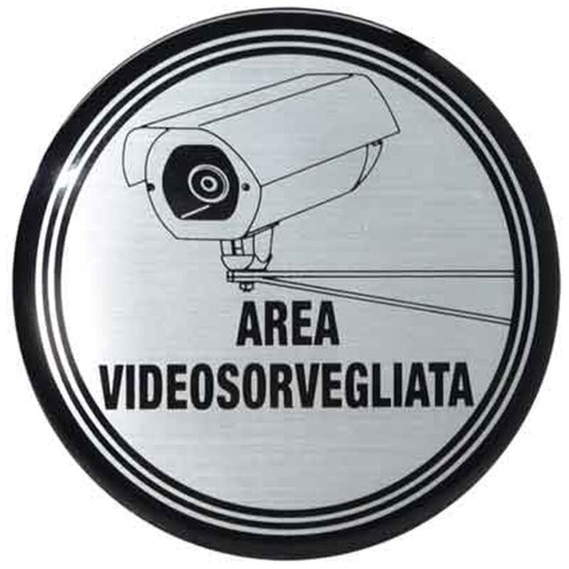 ETICHETTA TONDA 'AREA VIDEOSORVEGLIATA' Ø 10 cm Q.TA 5