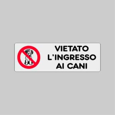 Etichetta 'vietato l'ingresso ai cani' 15x5 cm (10 pezzi)