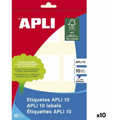 Etichette adesive Apli Bianco 10 Fogli 32 x 41 mm (10 Unità)