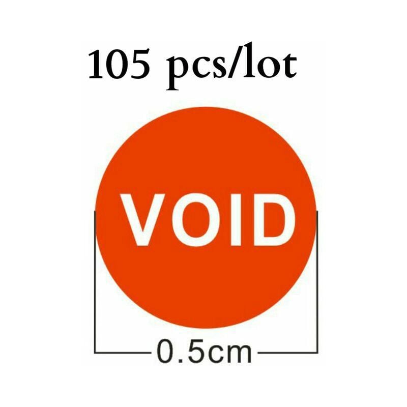Image of Etichette bollini adesivi arancione antimanomissione con sigillo di garanzia e scritta void - 105 pezzi