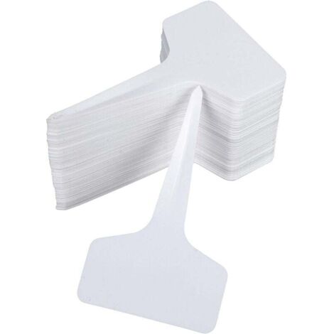 Etichette da giardino impermeabili, etichette da giardino in plastica, cartelli per piante, etichette a forma di T, etichette per piante, etichette per semi, bianche, 100 pezzi - Fei Yu