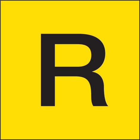 Etichette in PVC Segnaletica per il trasporto di merci come rifiuti "R" ADR 15x15cm - Misura: 150mm x 150mm - Numero Pezzi: 500 Pezzi