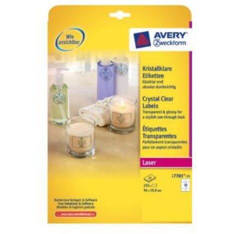 Etichette lucide Avery invisibili 96x50.8mm 25fogli [L7783-25]