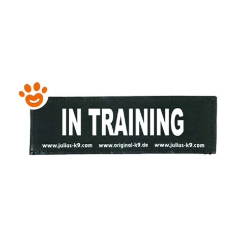 Etichette per imbracatura Julius K9 IN TRAINING L Bianco Nero