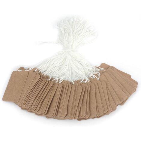Etichette prezzo piccole in carta kraft, 500 pezzi, 22 mm x 35 mm, etichette per gioielli con cordino, etichette prezzo per abbigliamento