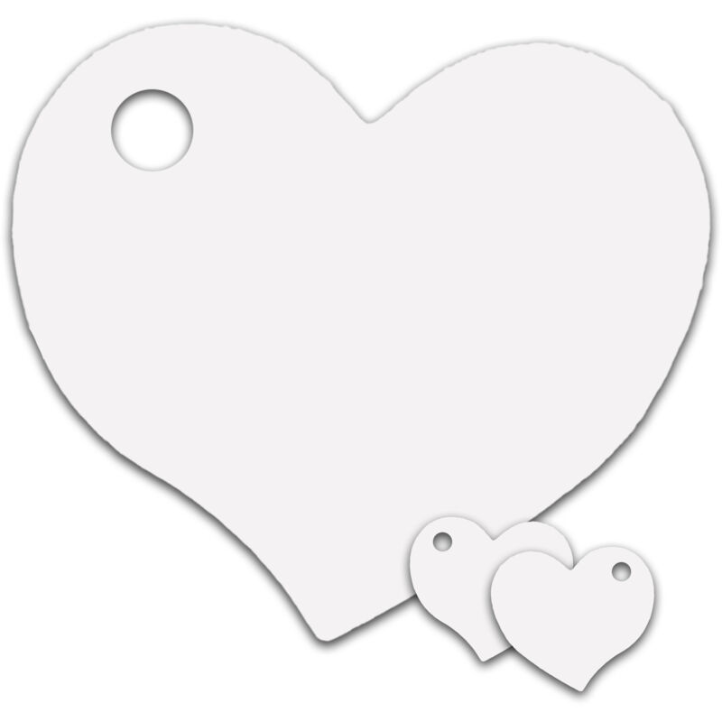 Etichette regalo con cuori bianchi, etichette regalo, 10 pezzi