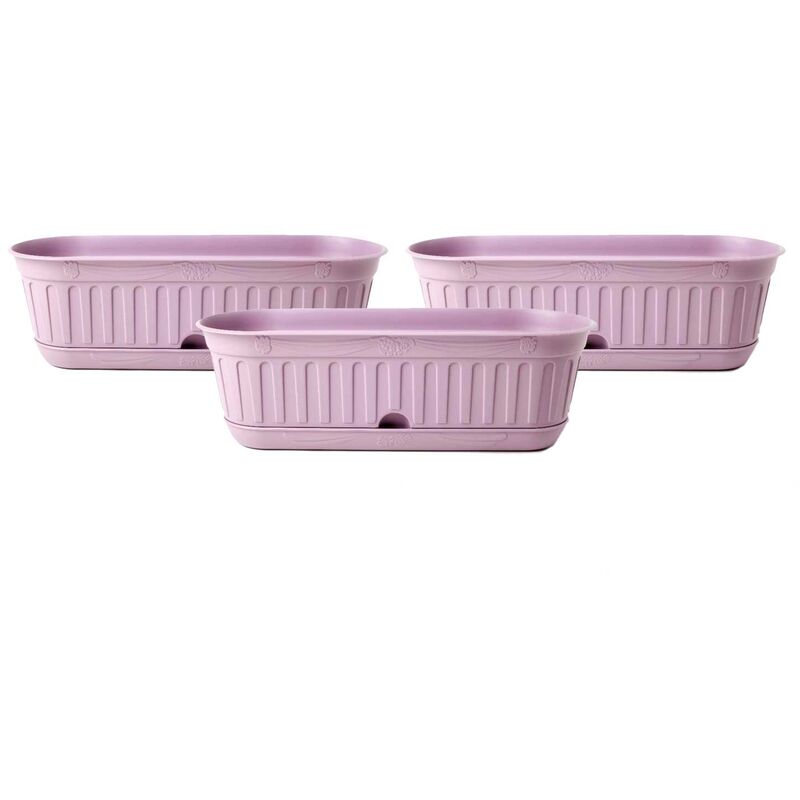 Etika Big - Lot de 3 jardinières, couleur lavande