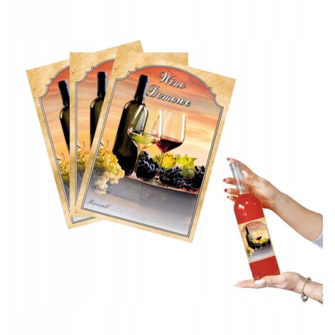 Etikettenaufkleber für Weinflaschen, Alkohol, 10 Stück, Muster Nr. 1