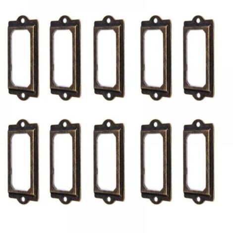 Etikettenhalter, 70 x 33 mm, Vintage-Bronze, Metall, Kartenhalter, Bücherregal, Schubladenschrank, FLITI, 50 Stück