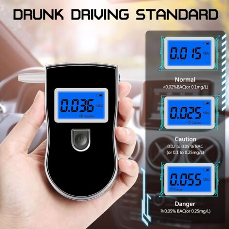 Etilometro elettronico, tester digitale portatile per alcol con display LCD, sensore a semiconduttore ad alta sensibilità
