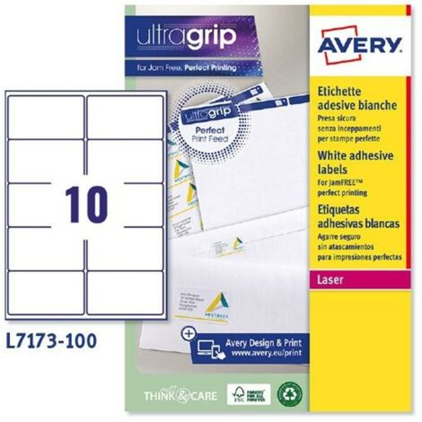 Etiq adh avery 99,1 x 57 mm 10 bl tarj visita tam 99,1x57 u
