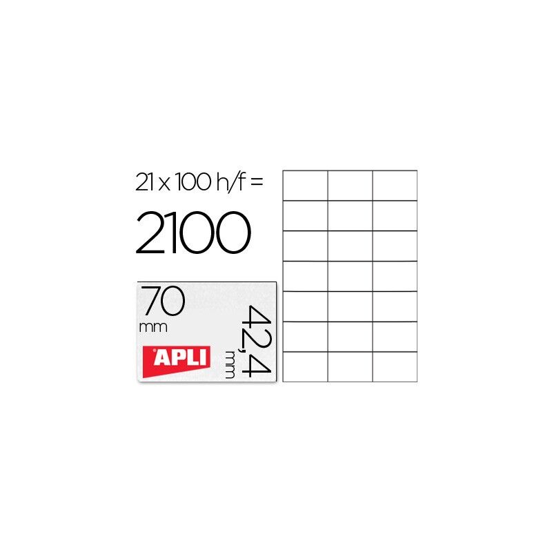 

Genérica - Apli etiquetas blanco para impresora inkjet lser y fotocopiadoras 700 x 424 mm cantos rectos - 100 hojas-