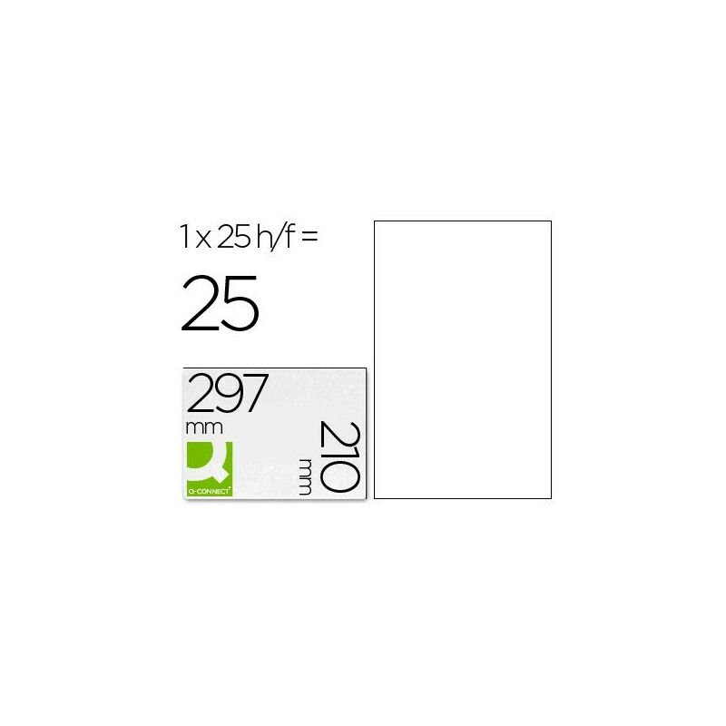 Image of Q-connect - Etiqueta adhesiva kf00228 -tamaño din a4 -para ink-jet -transparente -caja con 25 hojas din-a4