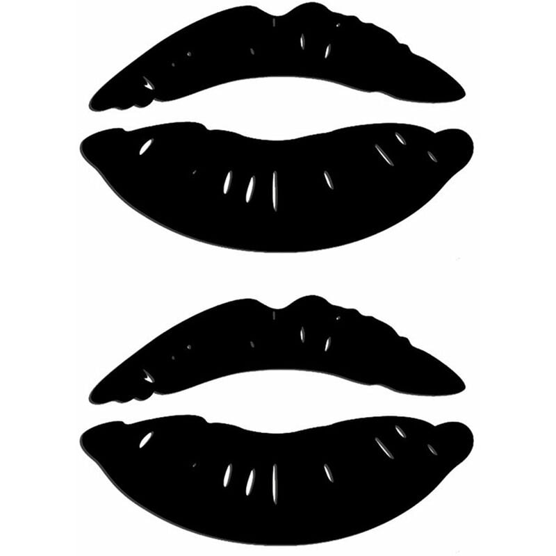 

Happyshopping - Etiqueta engomada de la pared del espejo del labio del beso 3D DIY Arte moderno Mural Decal Home Room Decor,2 juego negro