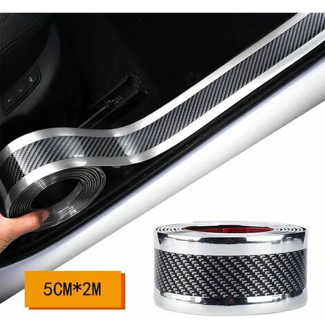 Etiqueta Engomada Del Umbral De La Puerta Del Coche Pegatinas De Fibra De Carbono Para Coche, Protector De Etiqueta Autoadhesivo Universal, Accesorios De Etiqueta De Protección, 2MX5CM, Eterno