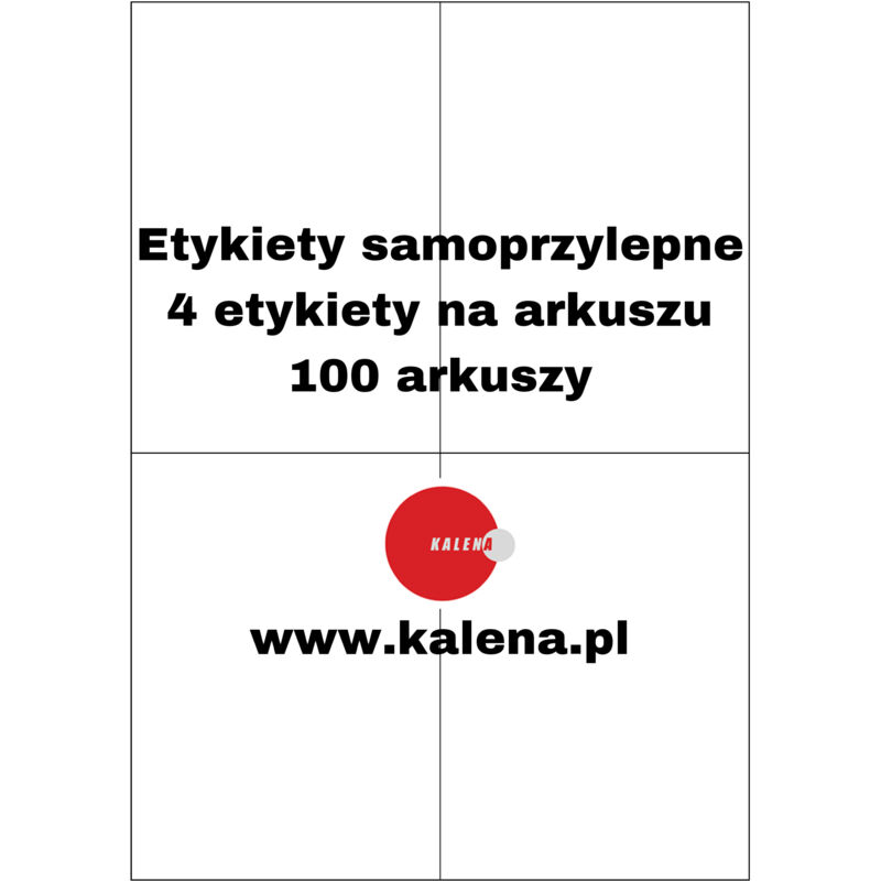 ETIQUETA SIN IMPRESIÓN A4 105/148 1/4 - paquete de 100 uds.