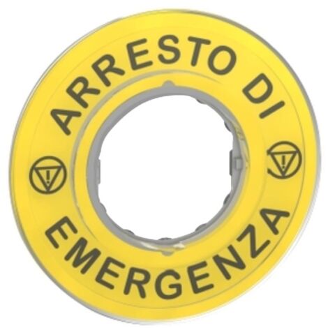 Etiqueta Telemecanique para la parada de emergencia ZBY9620