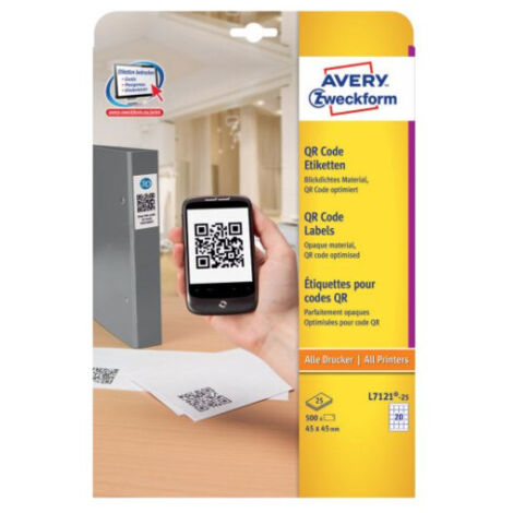 Etiquetas adhesivas Avery Blanco 25 Hojas 45 x 45 mm