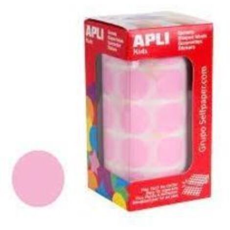 Etiquetas Adhesivas en Rollo Apli 11489/ Ø20mm/ 1770 uds/ Rosa