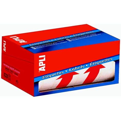 Etiquetas adhesivas en rollo con flechas preimpresas para indicar la posición vertical del paquete, tamaño 90 x 130 mm. Cada pack contiene 1 rollo con