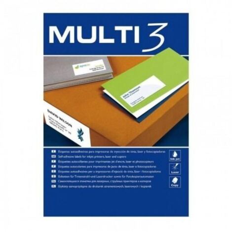Etiquetas adhesivas MULTI 3 Blanco Recto 500 Hojas 105 x 42,4 mm