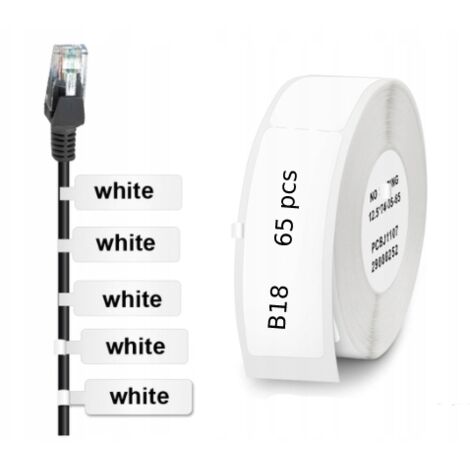 Etiquetas adhesivas para cables NIIMBOT B18 BLANCAS