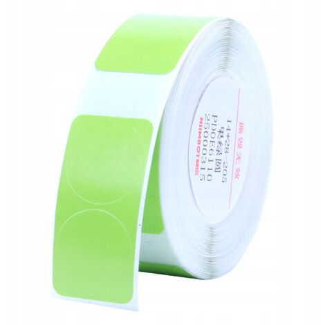 Etiquetas autoadhesivas NIIMBOT redondas verdes de 14 x 28 mm, dobles, 205 unidades, para la serie D