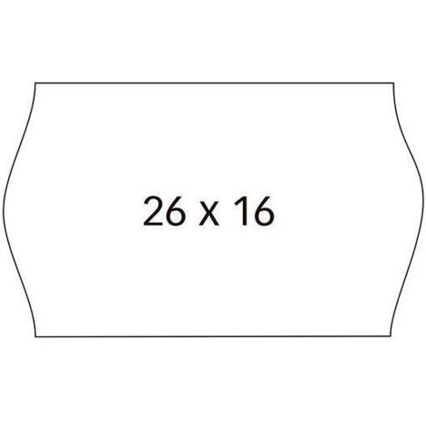 Etiquetas blancas tamaño 26 x 16 mm para máquinas etiquetadoras de precios de 2 líneas. Pack con 6 rollos (1.000 etiquetas/rollo). Estas etiquetas est