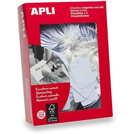 Etiquetas colgantes apli 385 11x29 mm caja de 1000 unidades