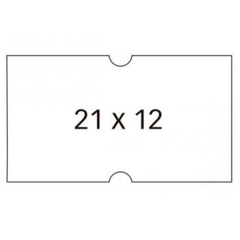 Etiquetas de precios blancas, removibles, 21 x 12 mm, 6 rollos x 1000 uds