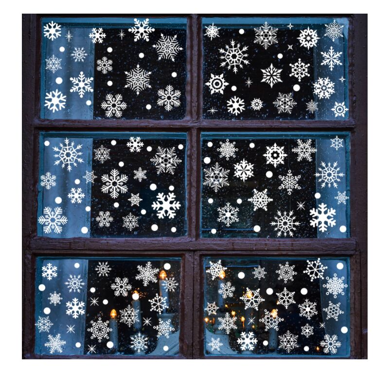 

Etiquetas engomadas de la ventana de la Navidad, se adhiere la etiqueta engomada de los copos de nieve, se adhiere la ventana del copo de nieve, se