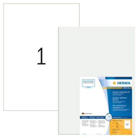 Etiquetas fílmicas para exteriores 40 hojas A3 blanco 297x420 mm HERMA