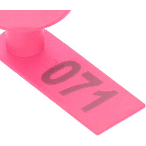 Etiquetas numeradas de TPU rosa para marcar ovejas y cabras – 100 unidades, 336 g