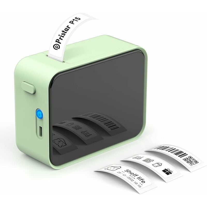Beijiyi - tiqueteuse Bluetooth, Mini Imprimante Etiquette Autocollante, app Connexion, pour Maison, Bure au, école (Vert)