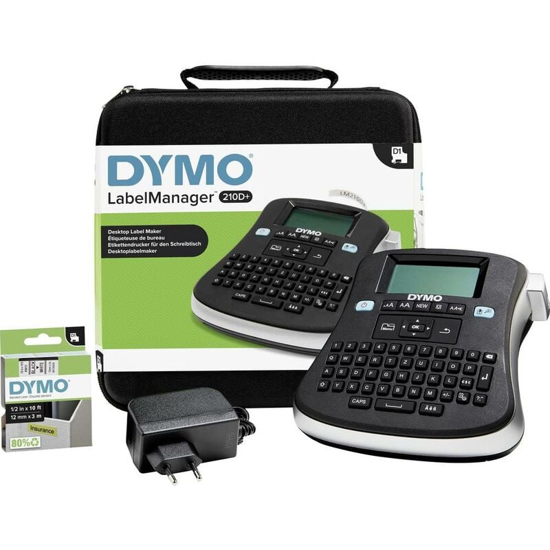 Etiqueteuse Dymo Labelmanager 210D+ adapté pour rubans: D1 6 mm, 9 mm, 12 mm