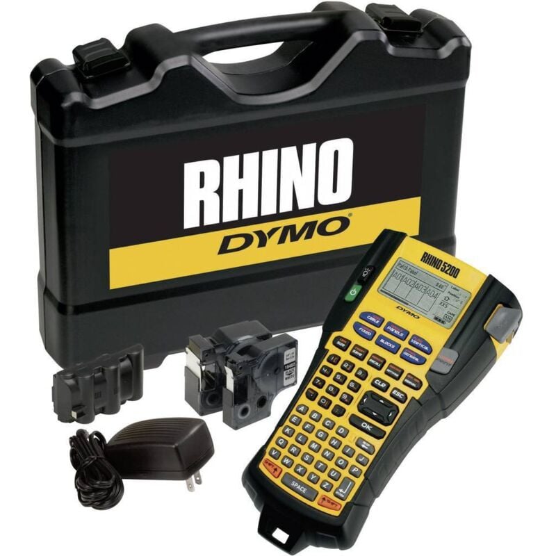Rhino 5200 Kit Etiqueteuse adapté pour rubans: ind 6 mm, 9 mm, 12 mm, 19 mm - Dymo