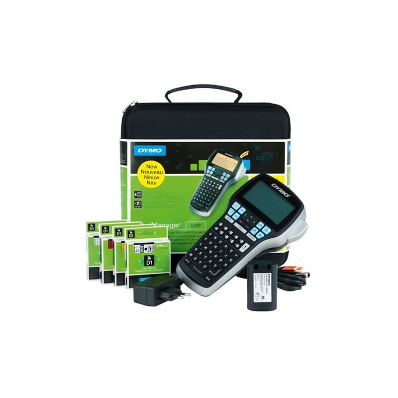 Etiqueteuse portable Dymo Label Manager 420 p - Kit avec mallette et rubans