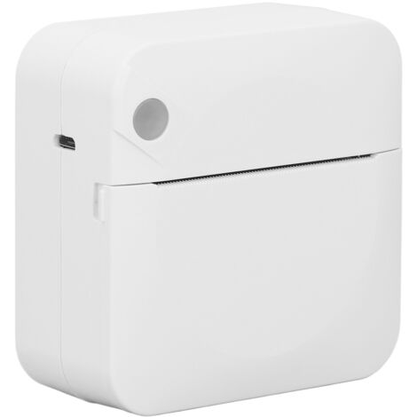 Étiqueteuse thermique portable 200dpi USB, imprimante silencieuse pour tickets et photos, design compact blanc.