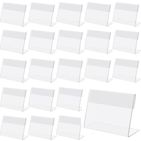 Etiquette, 30 porte-étiquettes de prix en acrylique, panneaux de bureau en acrylique, petit, porte-étiquette en acrylique 8 x 5 cm, porte-étiquette de prix transparent, adapté aux bureaux, magasins, s